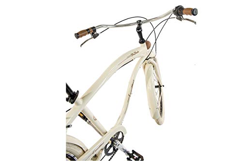 Via Veneto by Canellini Bicicleta Bici Citybike CTB Hombre Vintage Via Veneto American Cruiser Aluminio (Beige)