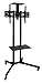 Price comparison product image Mount-It! MI-876 TV Cart Mobile TV Stand Wheeled Height Adjustable Flat Screen Television Stands with Rolling Casters and Shelf, VESA Compatible TV Mount Bracket Fits Displays 37 to 70 Inch, 110 Lbs
