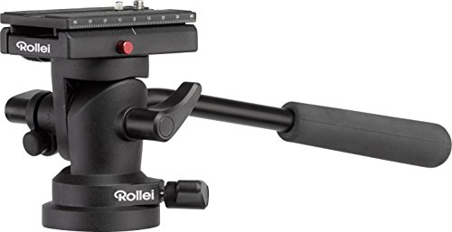 Rollei Rock Solid Videokopf - Stativkopf aus Aluminium, Tragkraft bis zu 3kg, individuell einstellbar inkl. langer Schnellwechselplatte - schwarz