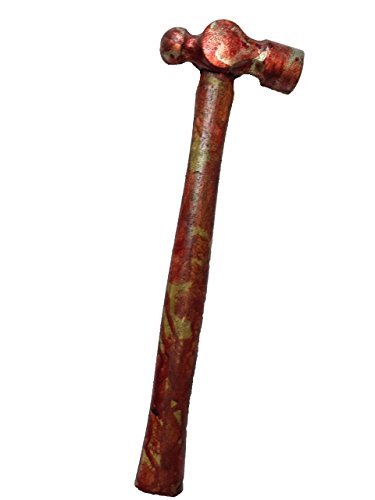 Rubber Johnnies TM REALISTIC FOAM BALLPEEN HAMMER with or without BLOOD stains, Theatre Movie Horror Prop Fancy Dress Accessories