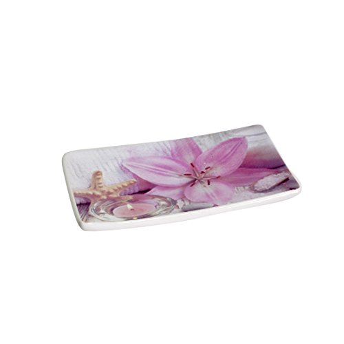 Carpemodo Seifenschale/Keramik/10x5 cm/Weiß Rosa/HARMONY