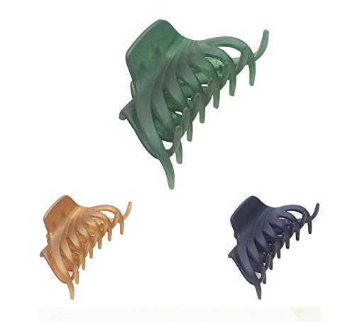 3pcs Large Hair Claws for Women Not Easy to Break Plastic Hair Claws Clips for Women Thick Hair Octopus Jaw Girls Hair Clips Butterfly Hair Clamp Claw Daily Hair Accessories green+yellow+dark purple