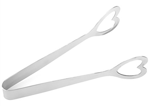 DaoRier Edelstahl Love Heart Zuckerzange Eiszange Ice Tongs Hochzeit Favorisiert für Lebensmittel Salat Süßes Brot Buffet Bar BBQ - 2