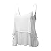 Produktbild Damen Sommer Elegant Strand Einfarbig Spaghettiträger Chiffon Oberteile Cami Tank Beiläufig Weste Vest Camisole DOLDOA T-Shirt Tops Geburtstags Geschenk für Frauen Mädchen Freundin (EU:38, Weiß)