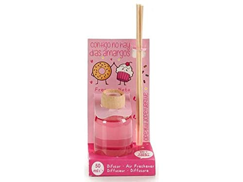 Ar Ambientador Mikado 50ml Fresa y Nata, Rosa, 17x5Cm