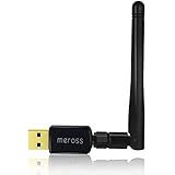 300M Wifi Adapter, Meross 300Mbit/s Wireless USB Wifi Adapter, USB 2.0 Wlan Adapter Wlan Stick mit High Gain Antenne für Windows XP/VISTA/7/8/8.1/10,Mac OS X, Linux