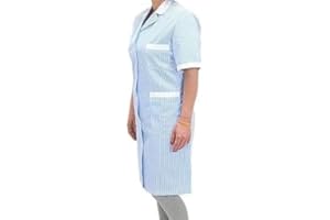 EGIDIO Camice da Lavoro Donna Mezza Manica 100% Cotone & 65% cotone - 35% poliestere – Traspirante e Resistente – Casacca Professionale per Pulizie Domestica Cameriera Operaia – Comoda e Pratica