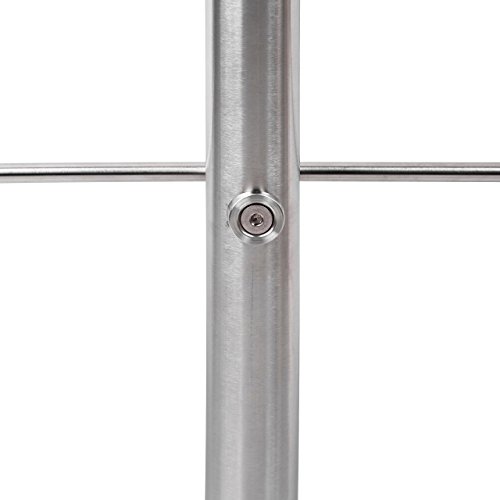 Relaxdays Treppengeländer Edelstahl Set, für Innen und Außen, Handlauf, 1,5 m lang, 2 Pfosten, 2 Querstreben, silber - 7
