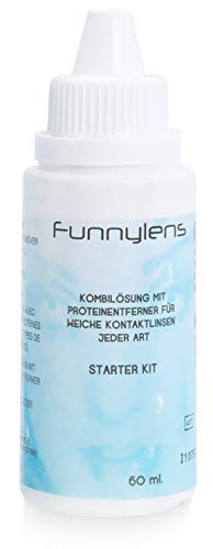 Meralens Combinazione 1 X 60 ML Lenti a contatto liquido per lenti a contatto morbide - All in One da viaggio detergente + 1 contenitore per lenti a contatto