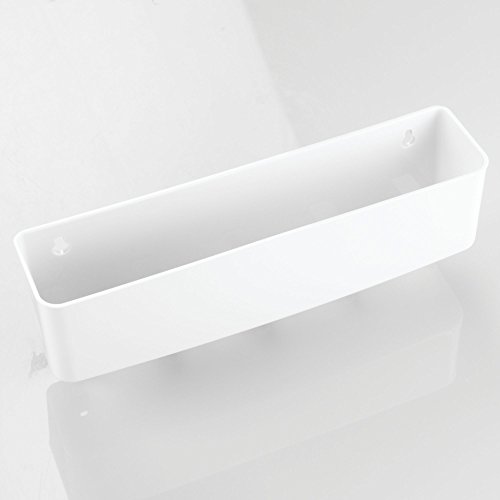 mDesign Organizador de llaves     Portallaves de pared con bandeja para correspondencia y accesorios     Organizador de cartas para recibidor  cocina  etc      blanco