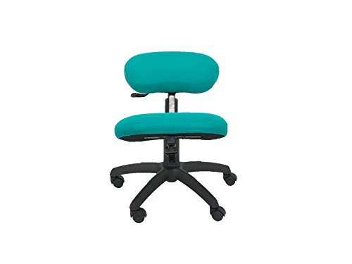 PIQUERAS Y CRESPO Modelo 37G Taburete de oficina ergonómico giratorio y regulable en altura Asiento tapizado en tejido BALI color verde claro (RODILLERA REGULABLE)