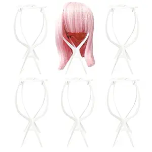 Wig Stands 6 Pack Display Short Wigs Thickened Plastic Dry the Wig Foldable Portable good for Wigs and Hats
