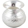 GoldGiftIdeas Silver Plated Small Kalash for Pooja, Silver Kalasam (Loti) for Home Temple, Pooja Items for Gift, Housewarming Return Gift (4 x 4 CM)