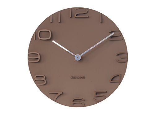KARLSSON KA5311BR Wanduhr On The Edge, Zeiger Plastik, 5 x 42 x 42 cm, braun / chrom