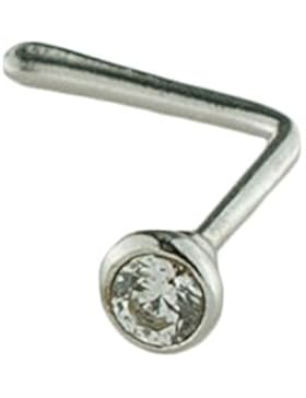 Mia Gioielli - Nasenpiercing Silber Nasenstecker mit Weiß Zirkonia Ø 1.50, 05517-A000