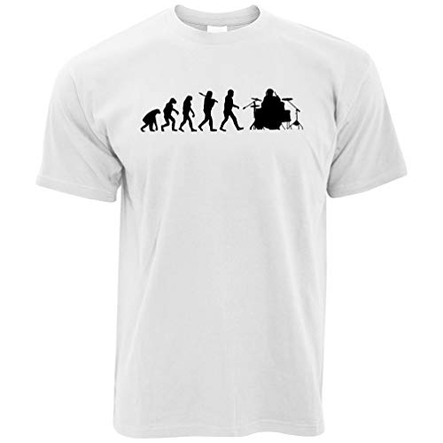 Evoluzione del batterista regalo Musicista Drumkit Musica Designer Stampato T-Shirt Da Uomo