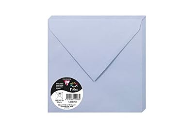 Clairefontaine 555493C - Un paquet de 20 enveloppes Pollen gommées 16,5x16,5 cm 120g, Bleu lavande