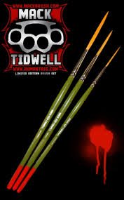 Andrew Mack or Mack Tidwell3 Pinstriping Brushes - PAINT BRUSH - Synthetic - Green