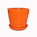 Produktbild Anqeeso Blumentopf, Kunststoff, Kreis Blumentöpfe Pflanzgefäße mit Untertasse Palette des frischen Setzlinge Töpfe für Home Office Dekoration, 5 Größe, Orange, S