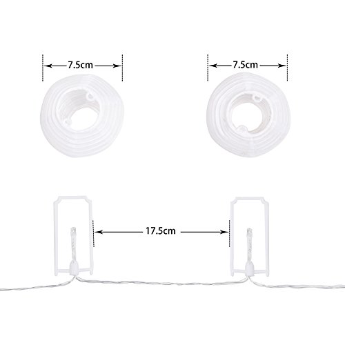 Uping® Led Lichterkette 20er Batterienbetriebene Lampions Laterne für Party, Garten, Weihnachten, Halloween, Hochzeit, Beleuchtung Deko usw. 4,2M warmweiß - 2