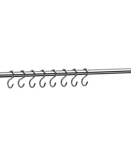 5 Stück – GedoTec® Metall S-Haken für Küchenreling Relingset für 16 mm Rohrdurchmesser | Edelstahl Finish | Markenqualität für Ihren Wohnbereich - 2