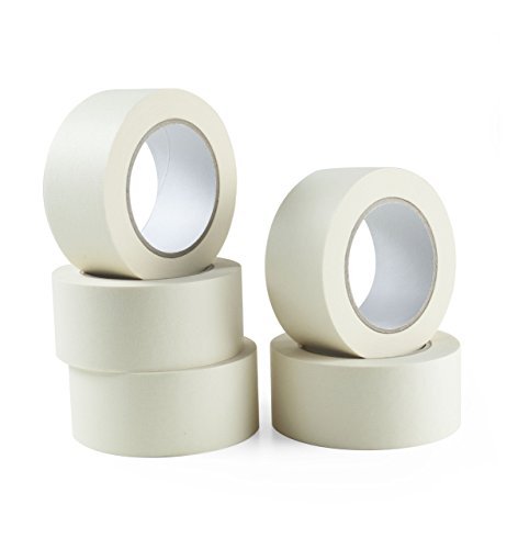 PACK OF 5 Masking Tape | 48mm Wide | 50 Metre Rolls | High Quality Tape | Perfect for Professional & DIY Use | Decorating, Crafts, Body Spraying & More by PST