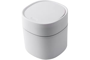 Croselyu Mini Desktop Mülleimer mit Deckel Sanitär Eimer schälen Melone Samen Shell Müll Auto Mülleimer，1 Stück(Weiß)