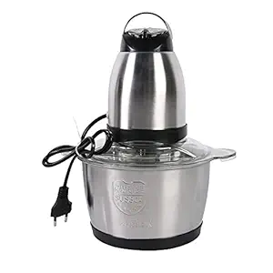 PUHBRHY Stainless Steel Electric Meat Grinders with Bowl 220W Heavy for Kitchen Food Chopper, Meat, Vegetables, Onion , Garlic Slicer Dicer, Fruit & Nuts Blender