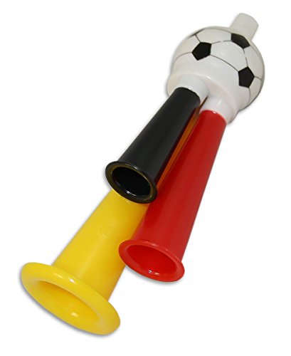 12 x Fußballtröten Fußballtröte 3 fach Fanfare Deutschland Fanartikel Tröte WM EM