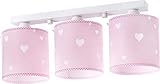 Lámpara fabricada en españa Dalber 62013S Sweet Dreams, Lámpara regleta 3 luces Corazones rosa, E27, Clase de eficiencia energética A++ a C