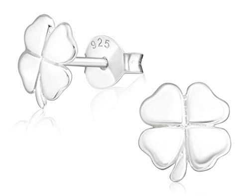 Laimons Pendientes para mujer Trébol Brillante Plata de ley 925