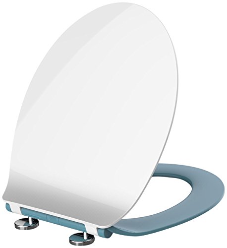 WC-Sitz Blau / Weiß Premium Slim *extra dünn* mit Absenkautomatik, zur Reinigung abnehmbar - 2