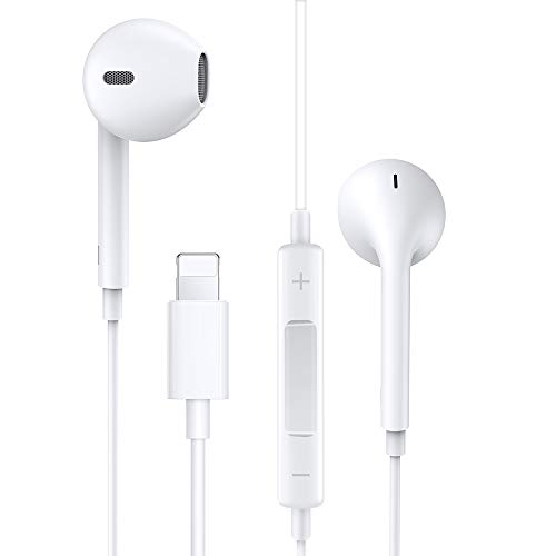 Auriculares In Ear,Auriculares con Cable y Micrófono Headphone Sonido Estéreo con Cancelación de Ruido con Control Remoto Compatible con Phone X/X MAX/XR/XS/8/8 Plus/7/7 Plus (Blanco)