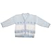 Baby Boys Blue And White Square Pattern Knitted Cardigan (0-3 Months) (Blue)