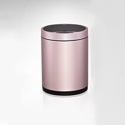 Rainbow bins Smart Sensor Trash Home Living Room Bedroom Toilet Bathroom Stainless Steel Creative Cover (Color : Rose gold)