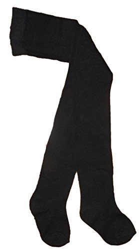 Baby Tights Plain Knitted Cotton Rich 1-2years Black