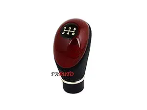 Faauto Type R Leather and Wooden Finish Gear Knob/Gear Shift(Black) for Ford EcoSport