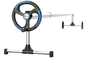 well2wellness® Enrollador móvil de aluminio extensible hasta 5,00 m para cubiertas de piscina + láminas solares (P1824BX5 x 1,35)