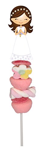 Disok - Spiedino di caramelle, motivo Prima Comunione con bambina, regalo per Prima Comunione, 40 g
