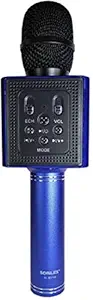 Ae zone Sonilex Bluetooth Mic/Mike, Portable Handheld Mic/Mike with Speaker (Bluetooth Speaker) for Karaoke Singing, Mic/Mike with Audio Recording Facility Microphone (Blue)