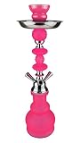Wasserpfeife Set - 4 Farben Auswahl- Shisha Nargile Hookah ca. 44cm mit 3 x Schlauch (pink) - 