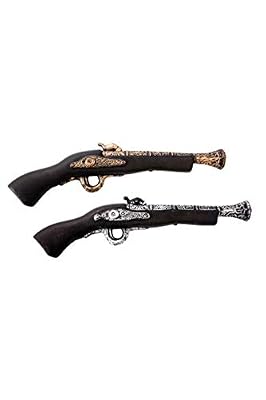 Farfouil en Fête PISTOLET DE PIRATE 42CM PLASTIQUE OR OU ARGENT
