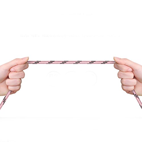OKCS® Textil USB Datenkabel Ladekabel 1 Meter -iOS 9 kompatibel- für Apple iPhone SE, 6s Plus, 6 Plus, 6s, 6, 5, 5s, 5c, iPad 4, iPad Mini, iPad Air, Air 2, iPod Touch 6G, 5G, iPod Nano 7G in Rosegold - 2