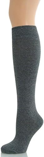 6 Pairs Womens Long Knee High Cotton Plain Socks Size 4-7