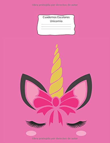 Cuadernos Escolares Unicornio: libro de composición) con reglas anchas para niñas, niños, primaria, maestro, maestro, útiles, 8.5 in x 11 in, 100 páginas Color Pink