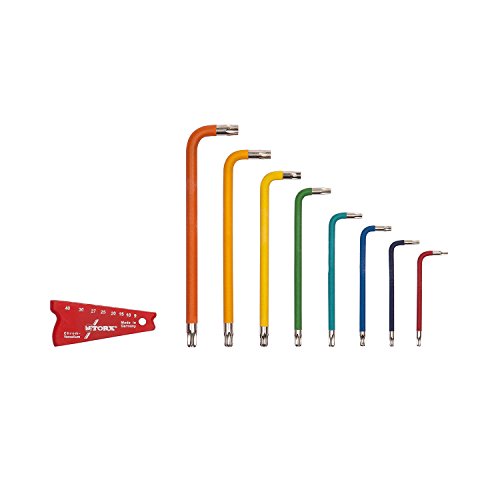 TORX® 70587 Winkel Schraubendreher Set Farbcodiert mit Kugelkopf 8tlg. TX 9-40 | Made in Germany | Torxschlüsselsatz | Schraubenschlüssel | T9 | T10 | T15 | T20 | T25 | T27 | T30 | T40 | TX | bunt | farbig | für Torx Schrauben - 2