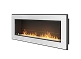 Material: acero inoxidable de 1,5 mm de espesor con recubrimiento en polvo, negro mate.Recipiente para biocarburantes de 900 mm. Capacidad:2 l (se aconseja llenar al 50 % de su capacidad).