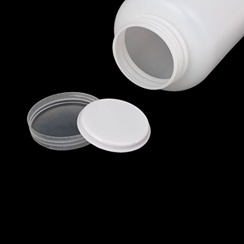 sourcingmap® Weiß 2L Plastik Labor Flasche Aufbewahrung Groß Mund Flaschen Weithalsflasche - 2