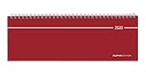 Tisch-Querkalender rot 2020 - Bürokalender - Tischkalender (28,5 x 10) - 1 Woche 2 Seiten - Ringbindung - Terminplaner by