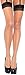 Produktbild Leg Avenue Damen Straps Strümpfe 20 DEN Hautfarben mit Rücknaht und verstärkter Spitze und Ferse in Schwarz Einheitsgröße 36 bis 40